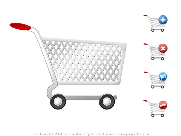 PSD shopping cart icons set | PSDGraphics