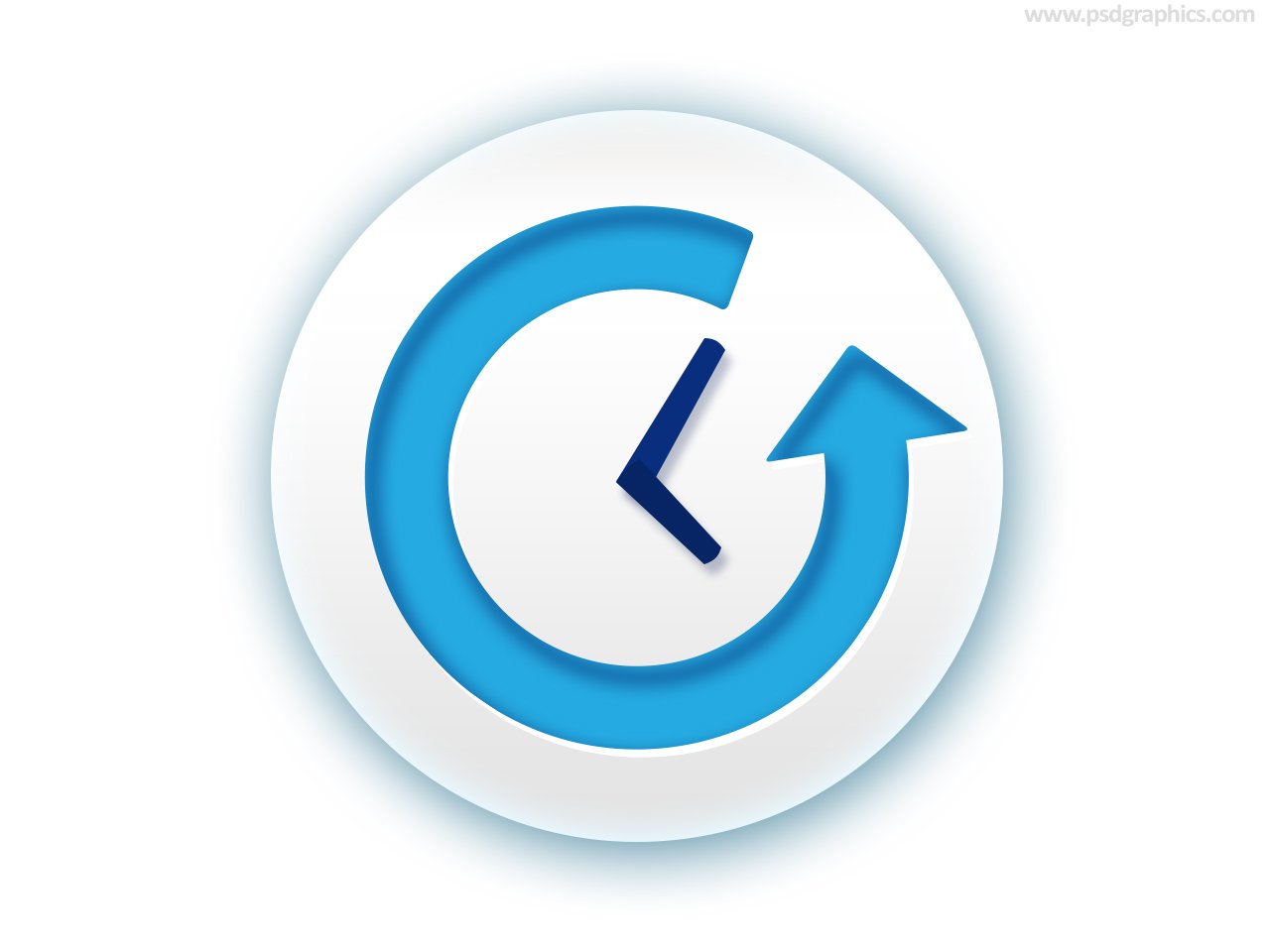 Time machine and recovery icon (PSD) - PSDgraphics