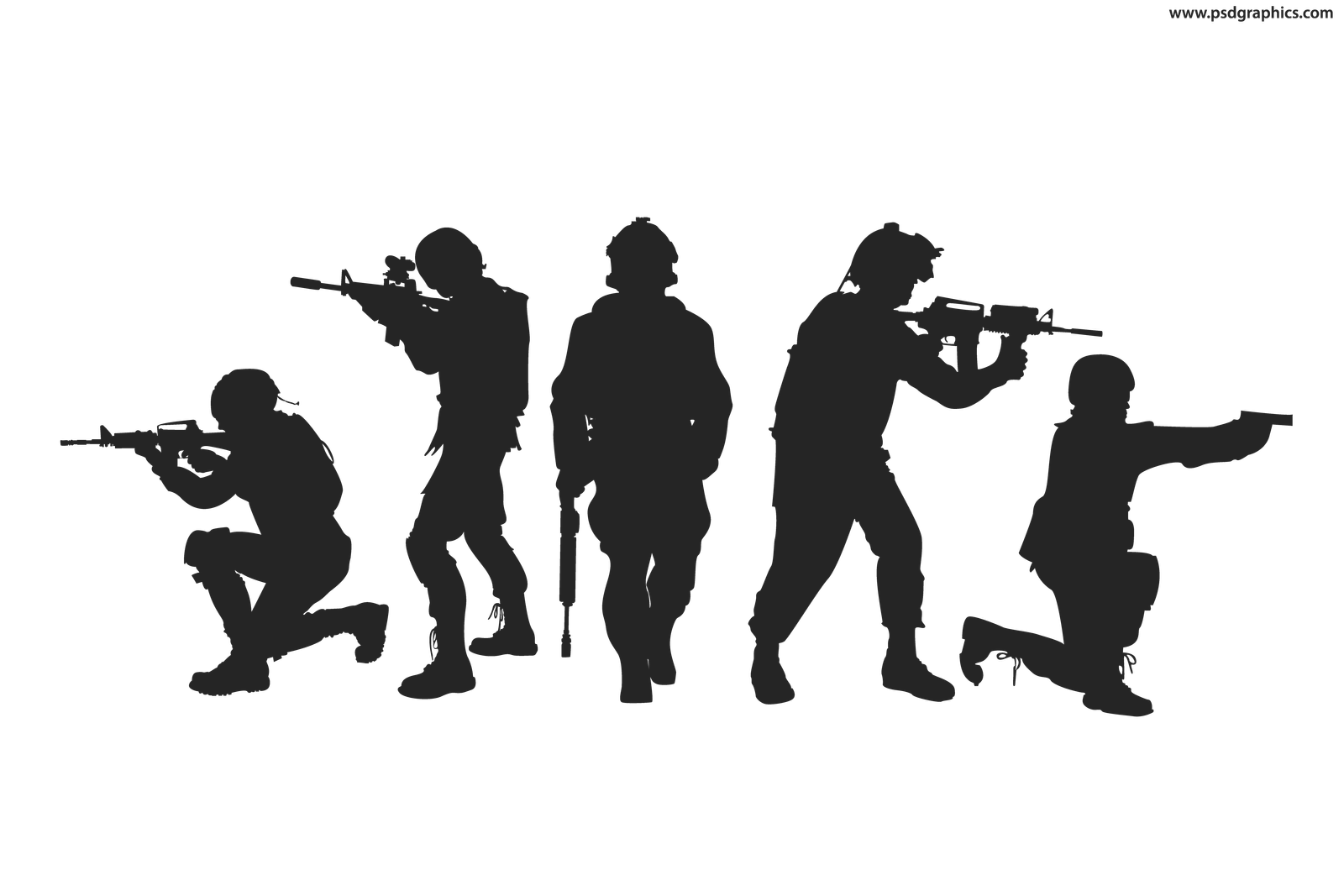 Soldiers silhouettes vector | PSDGraphics