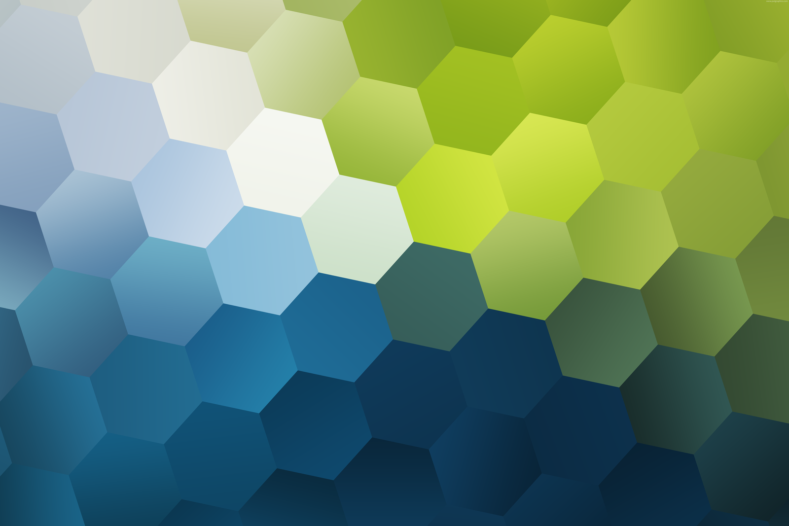 Green and blue hexagons nature pattern | PSDGraphics