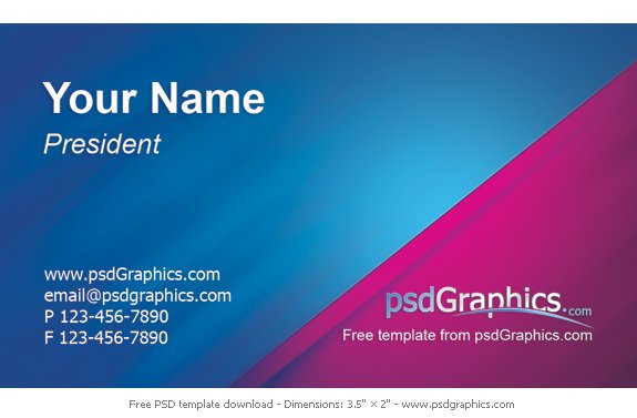 standard business card psd template
