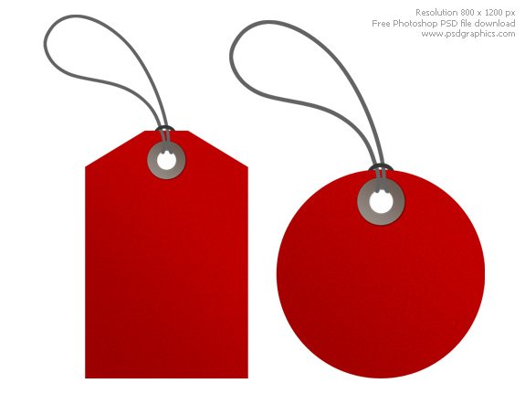 Red tags  PSDgraphics