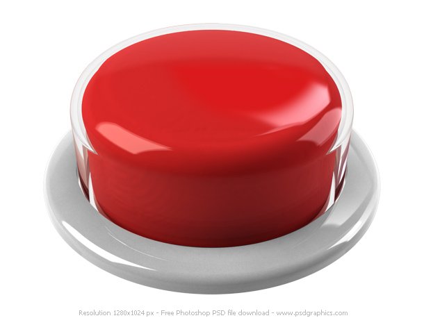 3D red push button