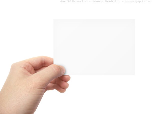Blank business card in hand