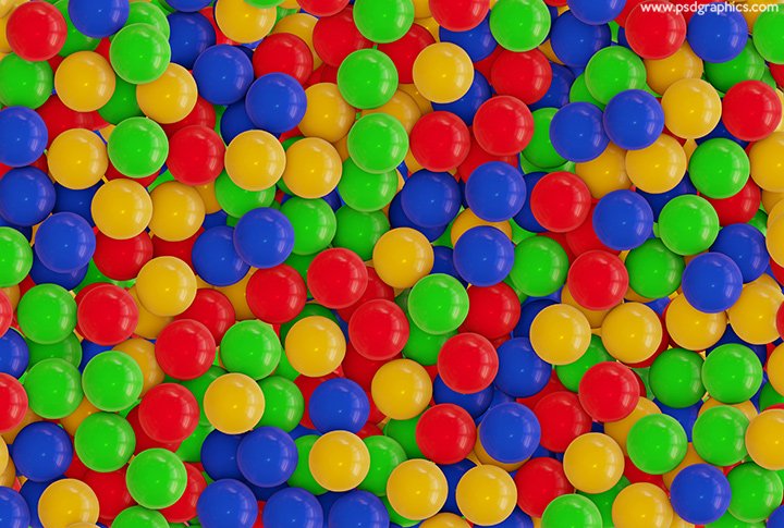 Colorful plastic balls background - PSDgraphics
