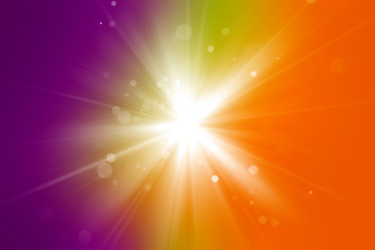 Hot summer purple and orange colors with a white flash background