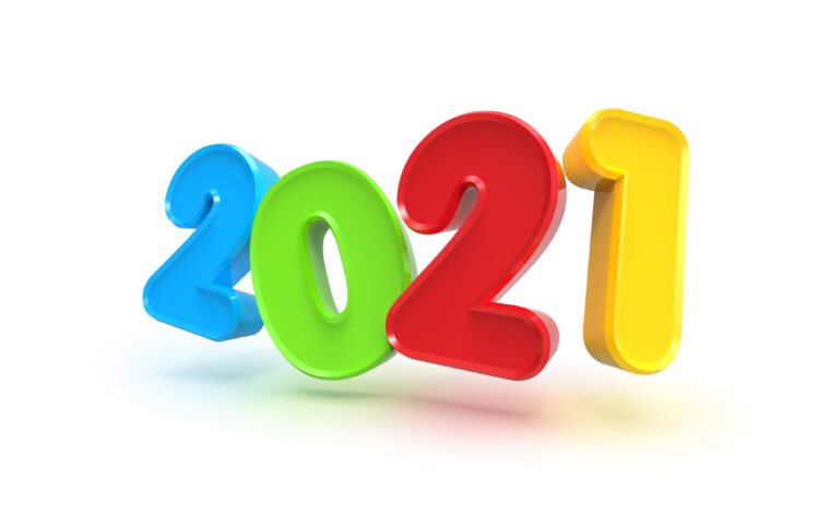 Happy New Year 2021, 3D numbers PSD template
