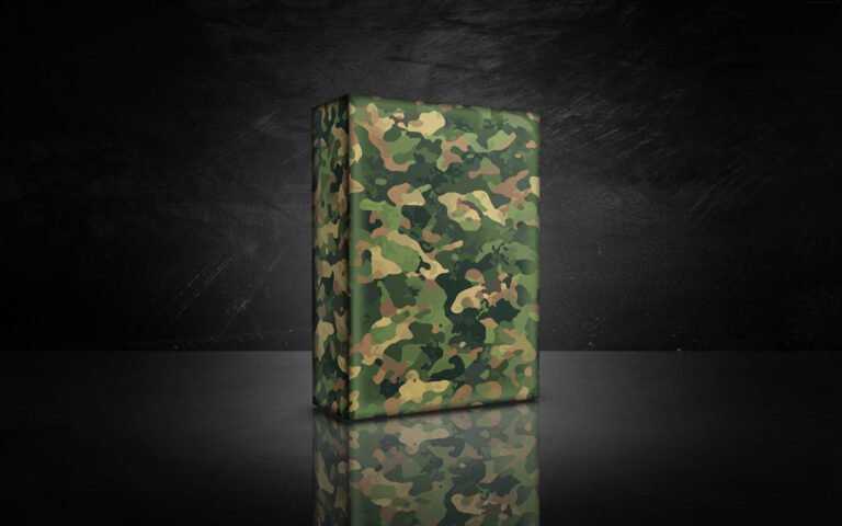 Military box on a black background